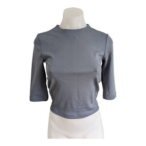 New Blue Violet Size 10 Tie Back Shirt Blouse Light Blue 3/4 Sleeves NWT
